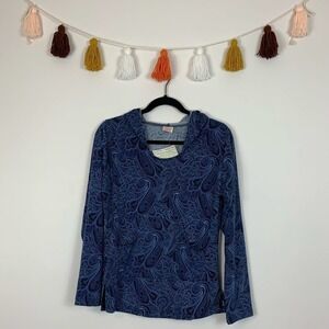 NWT Gypsy Rose Royal Blue Paisley Sweatshirt Size Medium